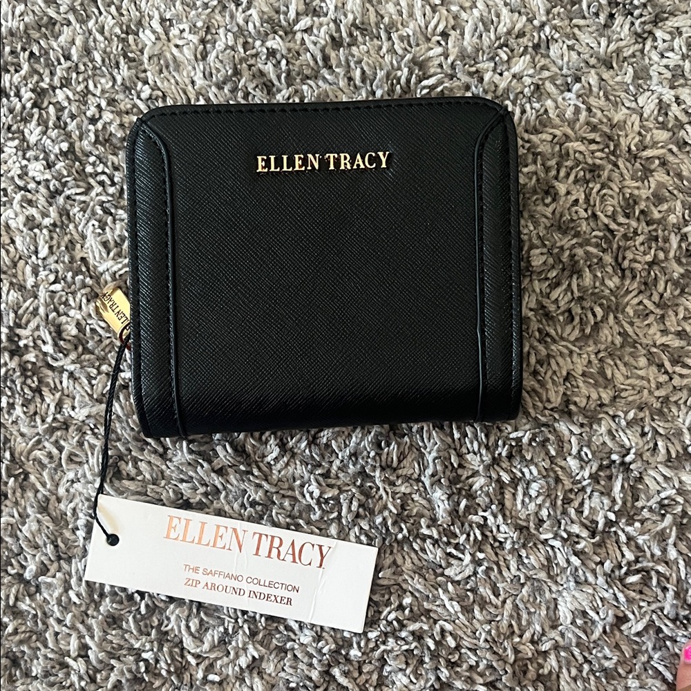 Ellen Tracy Black Saffiano Wallet